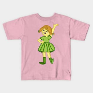 The Girl in Green Delight Kids T-Shirt